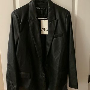 Zara faux leather blazer
